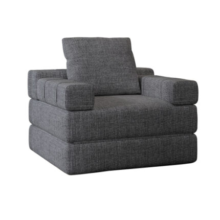 Convertible Single Sofa Bed - Dark Grey Sofa Chair for Living Room, Guest Room & Playroom with Easy Storage