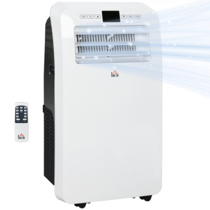 HOMCOM 12,000 BTU Portable AC for Big Rooms - 3 - in - 1 Functionality, Remote, 24H Timer & Window Installation Kit