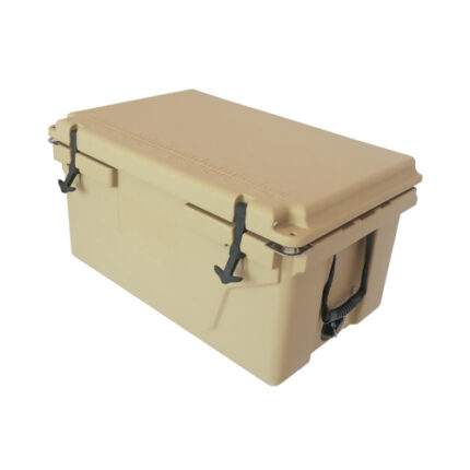 Khaki 65QT Ice Chest - Ideal for Camping, Beer Storage & Outdoor Fishing