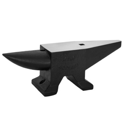 110Lbs Cast Steel Single - Horn Anvil with Rugged Round Horn: Large Counterop, Stable Base, Round & Square Holes for Blacksmiths and Metalsmiths to Bend, Shape and Forge Metals​