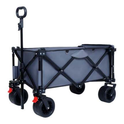 Foldable Beach Wagon Cart - 400LBS Capacity, Extra Long Extender & Large All-Terrain Wheels