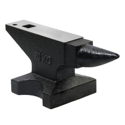​​44Lbs Cast Steel Single - Horn Anvil with High - Hardness Rugged Round Horn, Large Counterop, Stable Base, Round and Square Holes - Ideal Blacksmith and Metalsmith Tool for Bending and Shaping Metals​