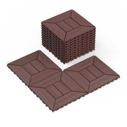 44-Piece 12" Brown Interlocking Deck Tiles | Indoor & Outdoor, Easy Install for Poolside, Balcony & Backyard